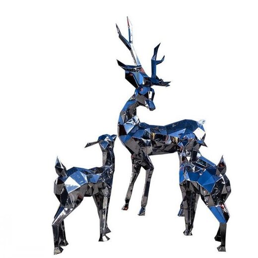 鶴壁校園不銹鋼長頸鹿動物雕塑擺件